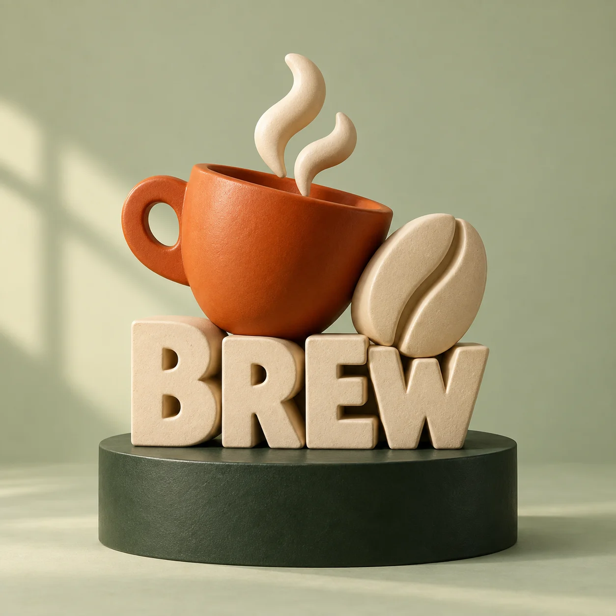 Illustrative sculptural coffee brand display