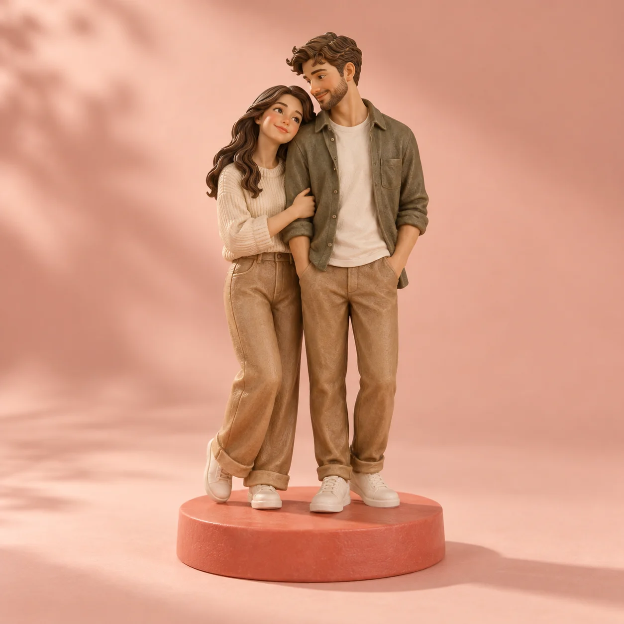 Illustrative personalised couple sculpture